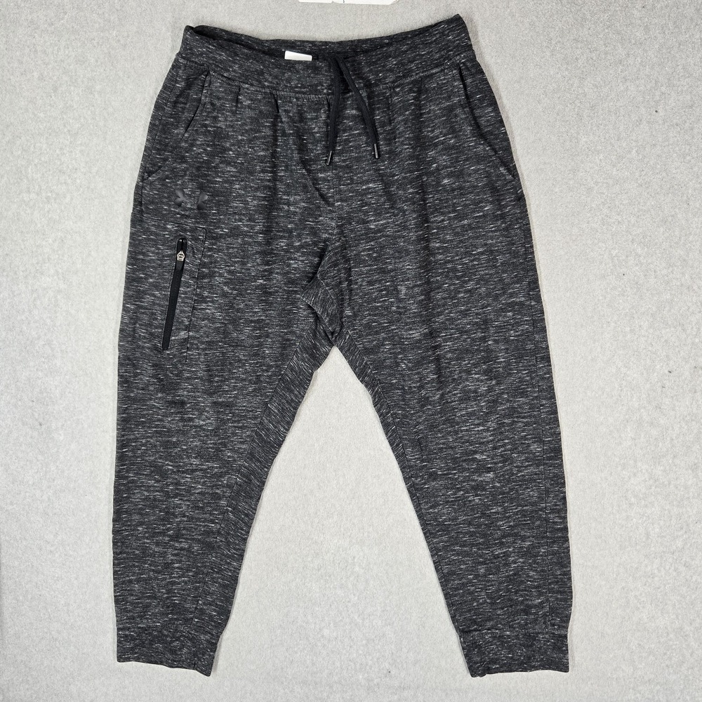 Under Armour Men Activewear Pants L Gray Joggers Fitted Cargo Pocket 27" Inseam